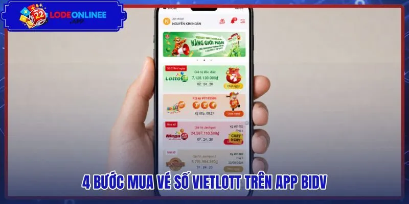 Thao tác chọn số và thanh toán vé Vietlott trên điện thoại